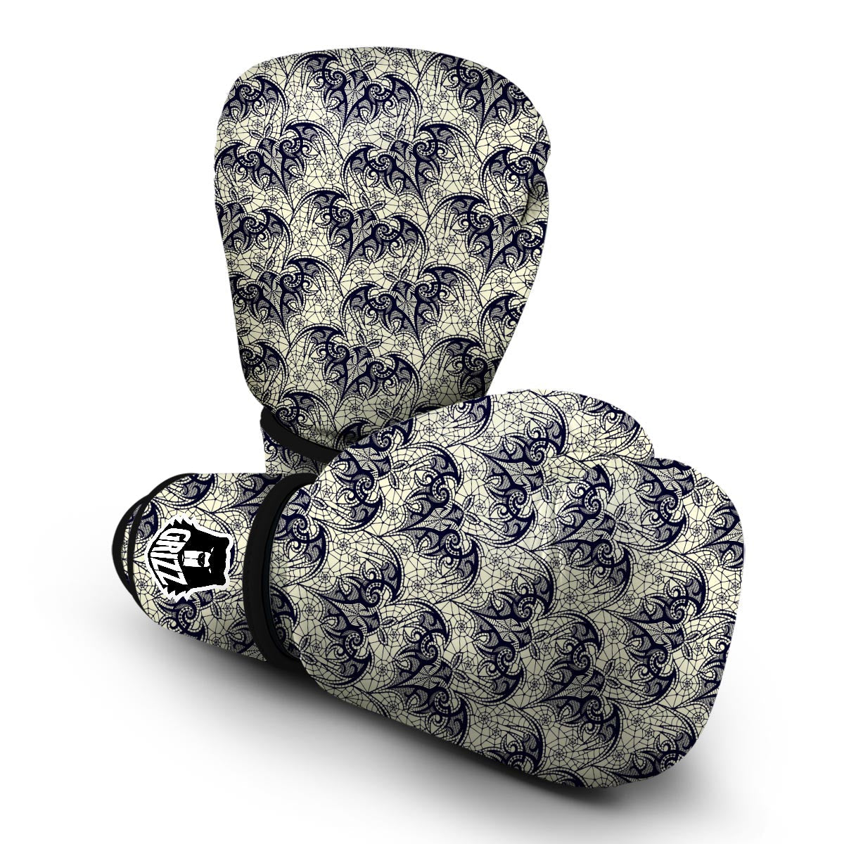 Cobweb Halloween Bat Pattern Print Boxing Gloves-grizzshop