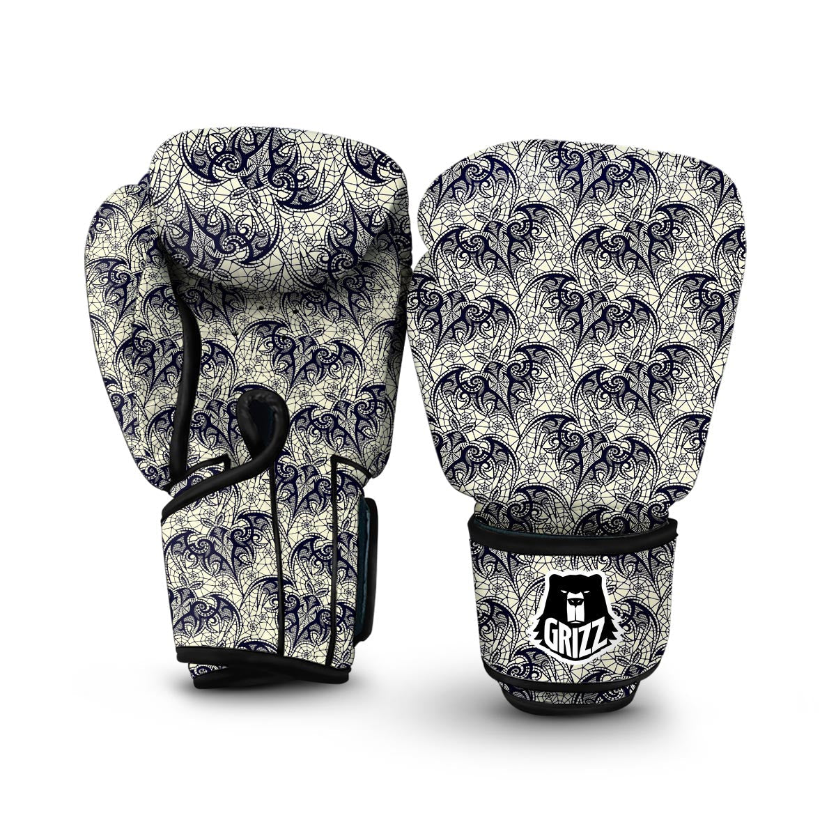 Cobweb Halloween Bat Pattern Print Boxing Gloves-grizzshop
