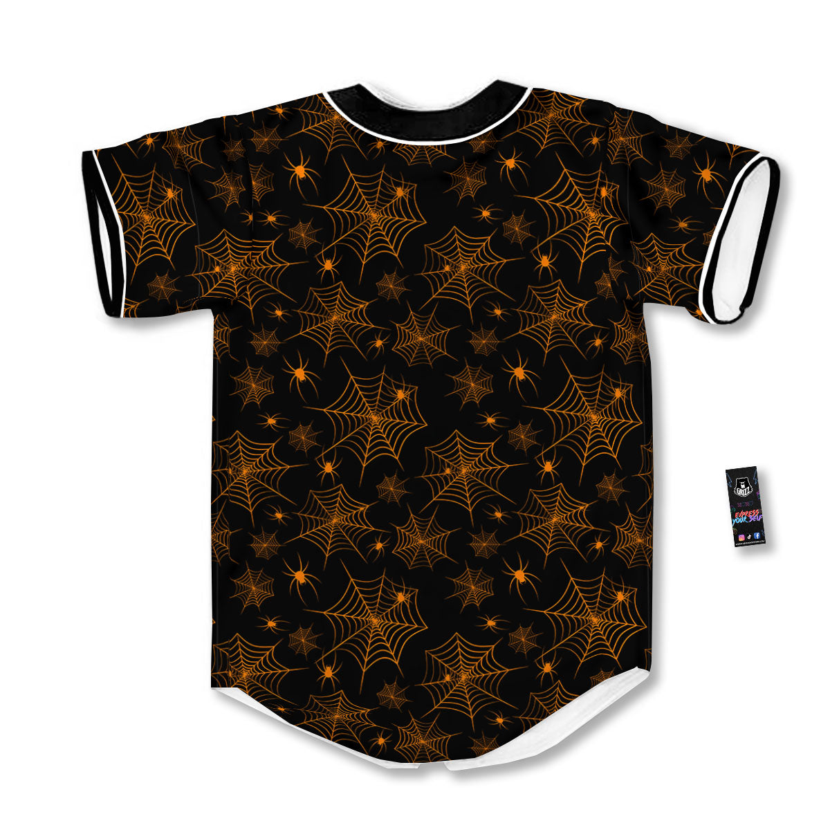 Cobweb Halloween Print Pattern Baseball Jersey-grizzshop