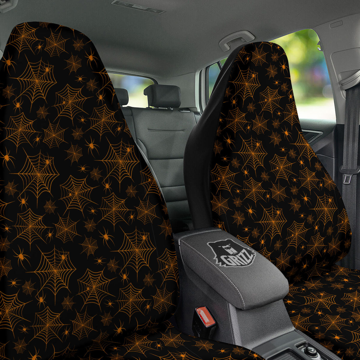 Cobweb Halloween Print Pattern Car Seat Covers-grizzshop
