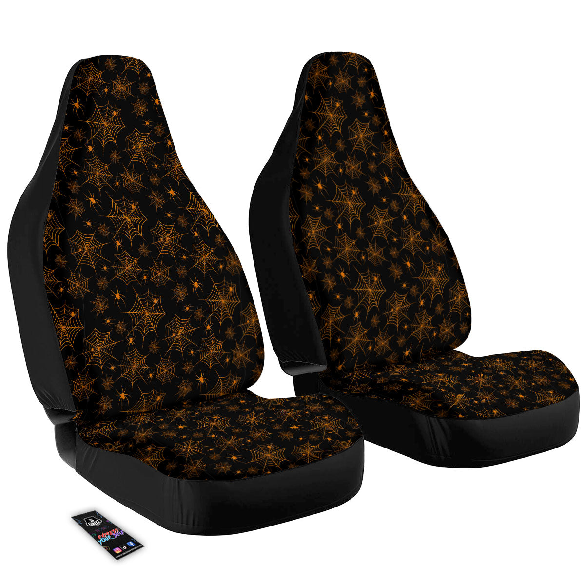 Cobweb Halloween Print Pattern Car Seat Covers-grizzshop