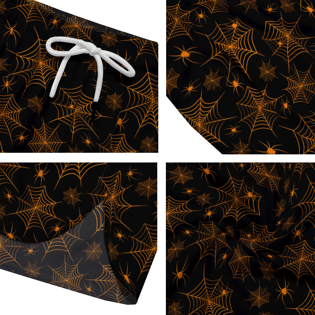 Cobweb Halloween Print Pattern Men's Running Shorts-grizzshop