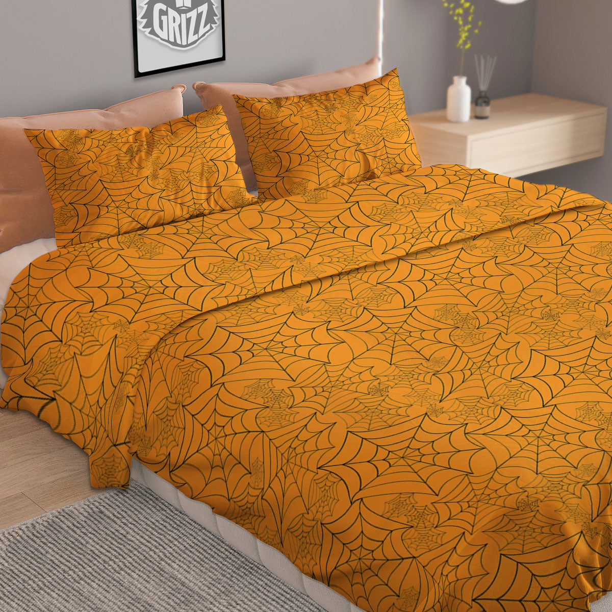 Cobweb Horror Print Duvet Cover Bedding Set