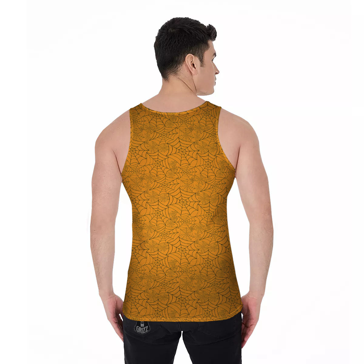 Cobweb Horror Print Men's Tank Top-grizzshop