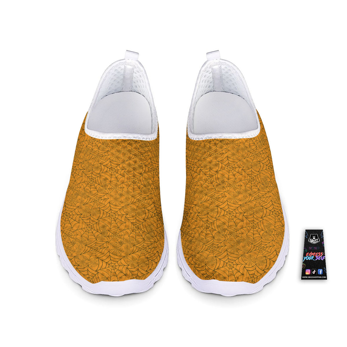 Cobweb Horror Print Nurse Shoes-grizzshop