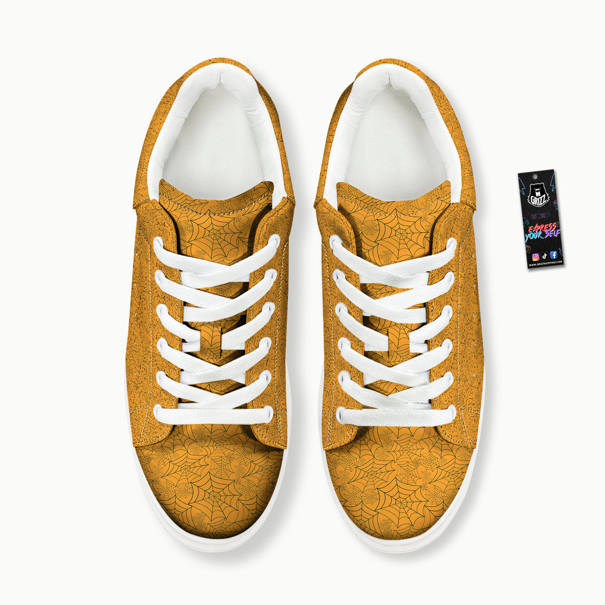 Cobweb Horror Print Platform Shoes-grizzshop