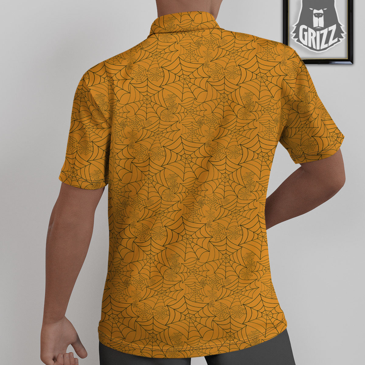 Cobweb Horror Print Untucked Shirts-grizzshop