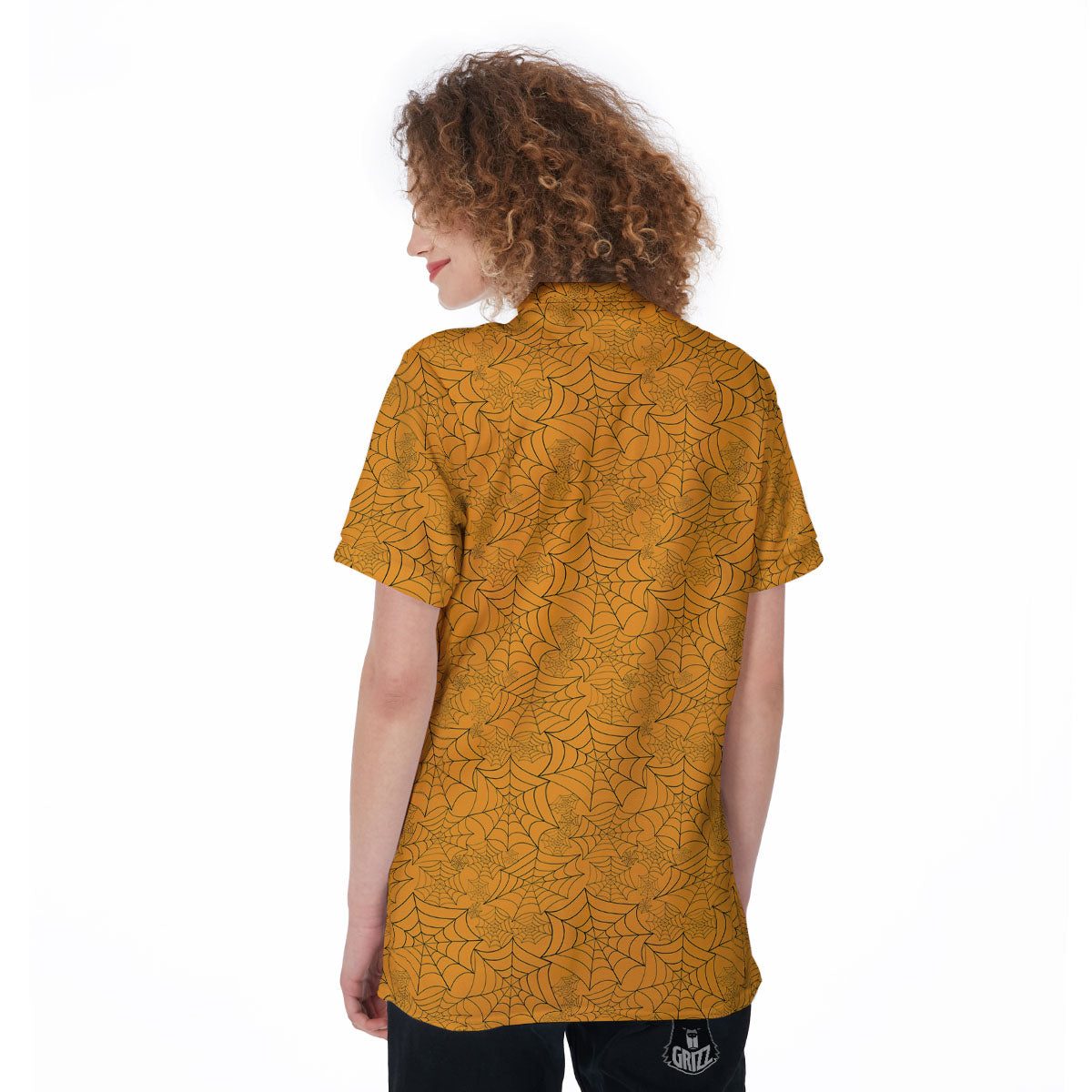 Cobweb Horror Print Women's Golf Shirts-grizzshop