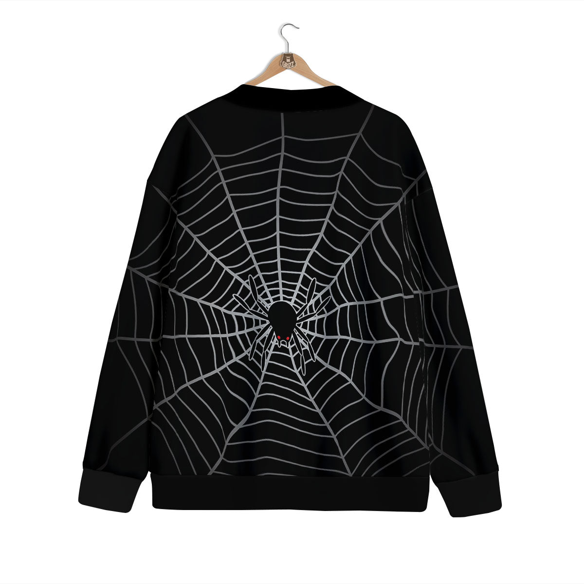 Cobweb White And Black Print Cardigan-grizzshop