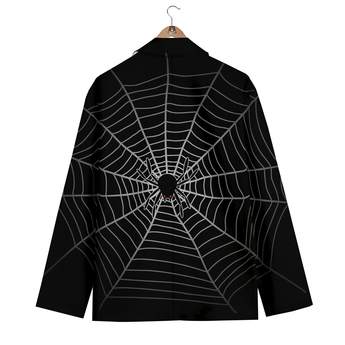 Cobweb White And Black Print Men's Blazer-grizzshop