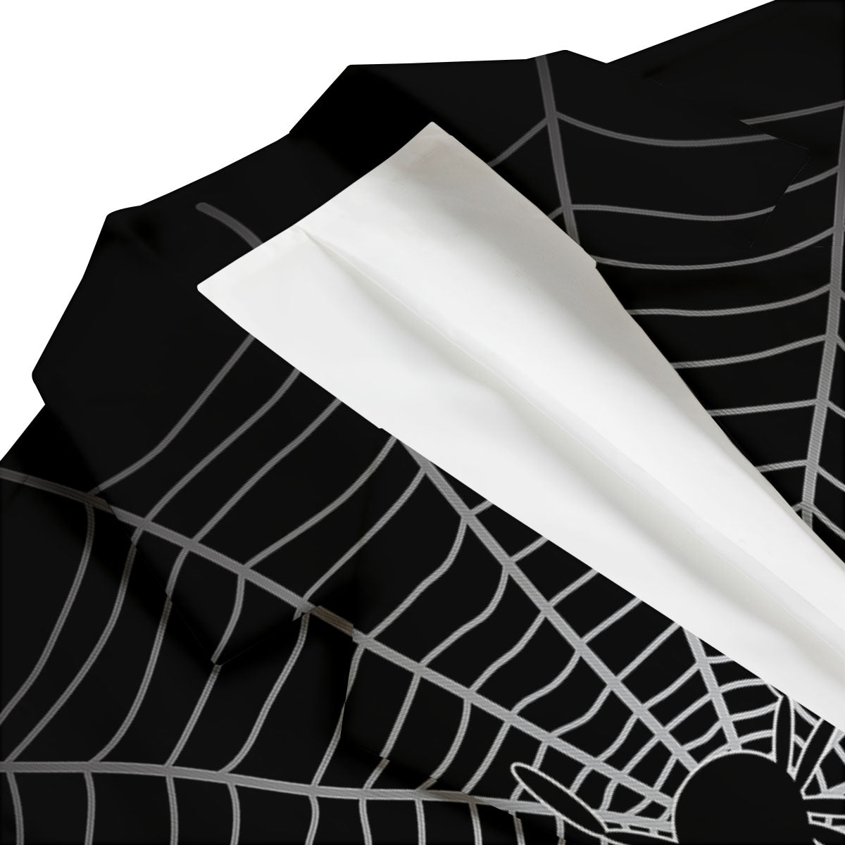 Cobweb White And Black Print Men's Blazer-grizzshop