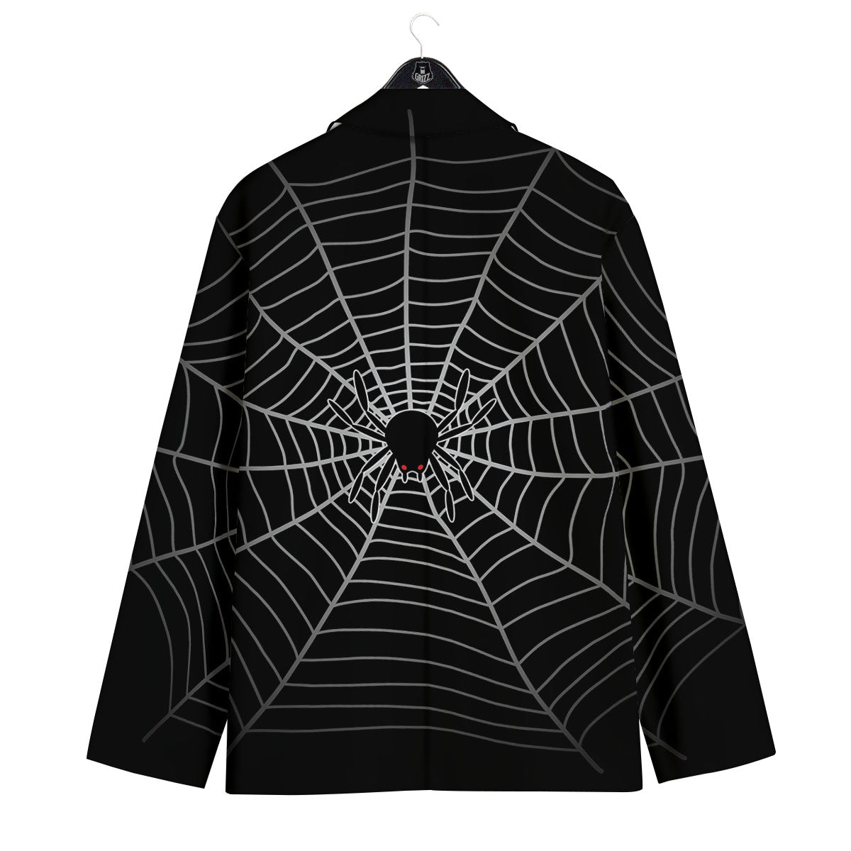 Cobweb White And Black Print Men's Sport Coat-grizzshop