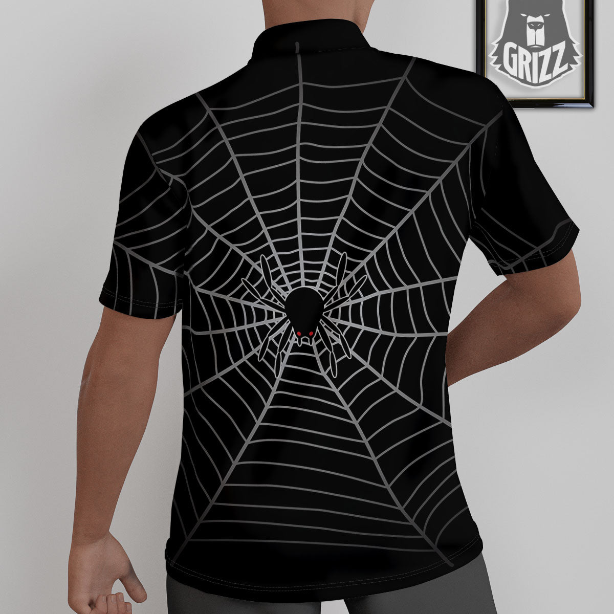Cobweb White And Black Print Untucked Shirts-grizzshop