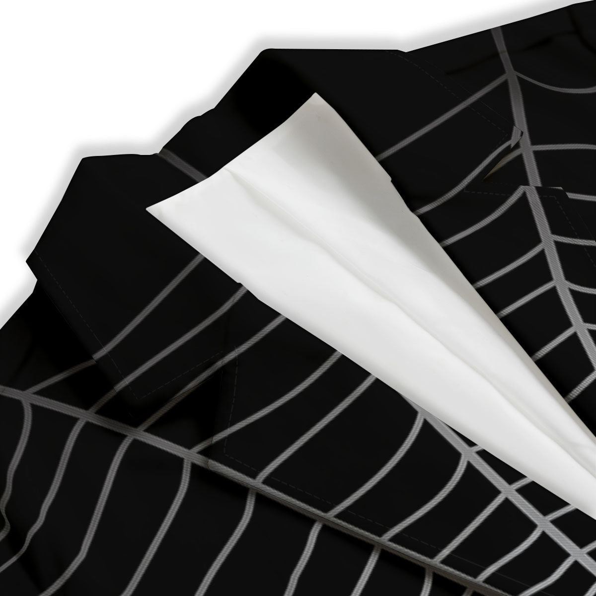 Cobweb White And Black Print Women's Blazer-grizzshop