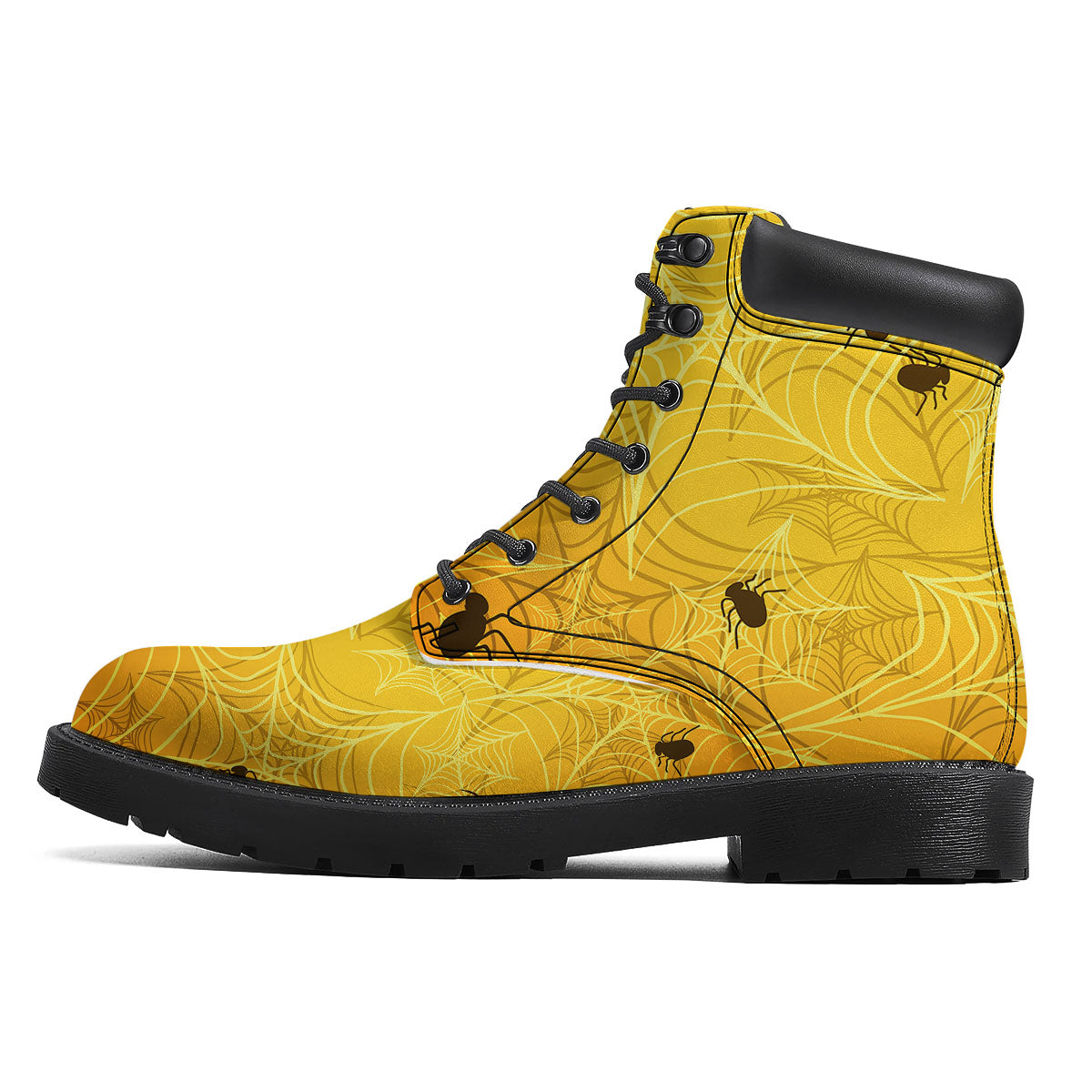 Cobweb Yellow Print Boots-grizzshop