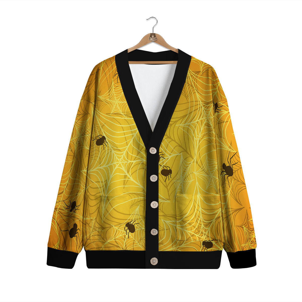 Cobweb Yellow Print Cardigan-grizzshop