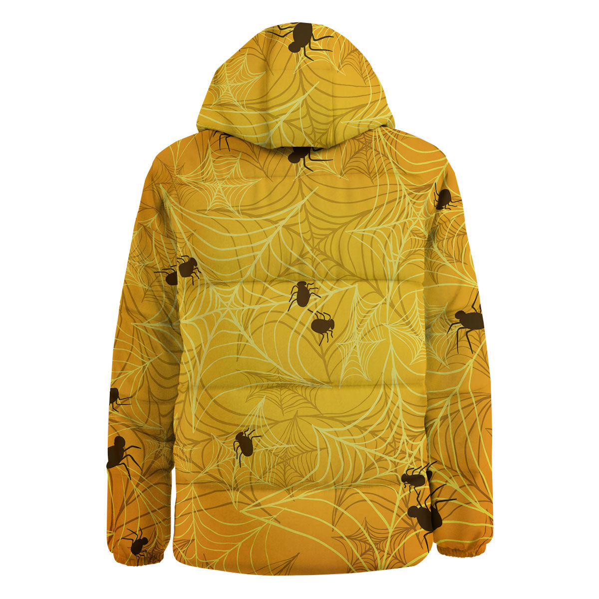 Cobweb Yellow Print Down Jacket-grizzshop