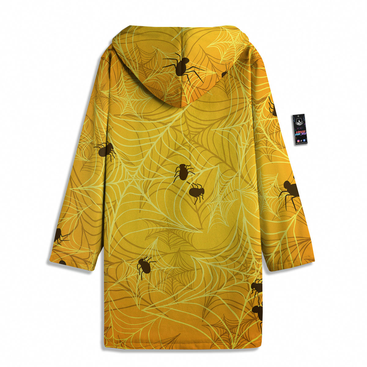 Cobweb Yellow Print Men's Windbreaker Jacket-grizzshop