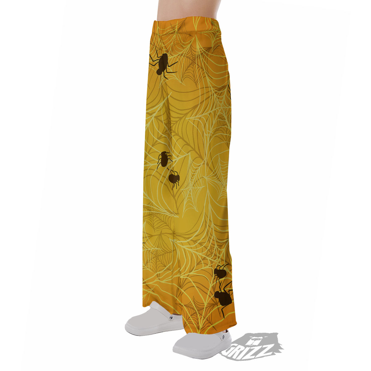 Cobweb Yellow Print Pajama Pants-grizzshop