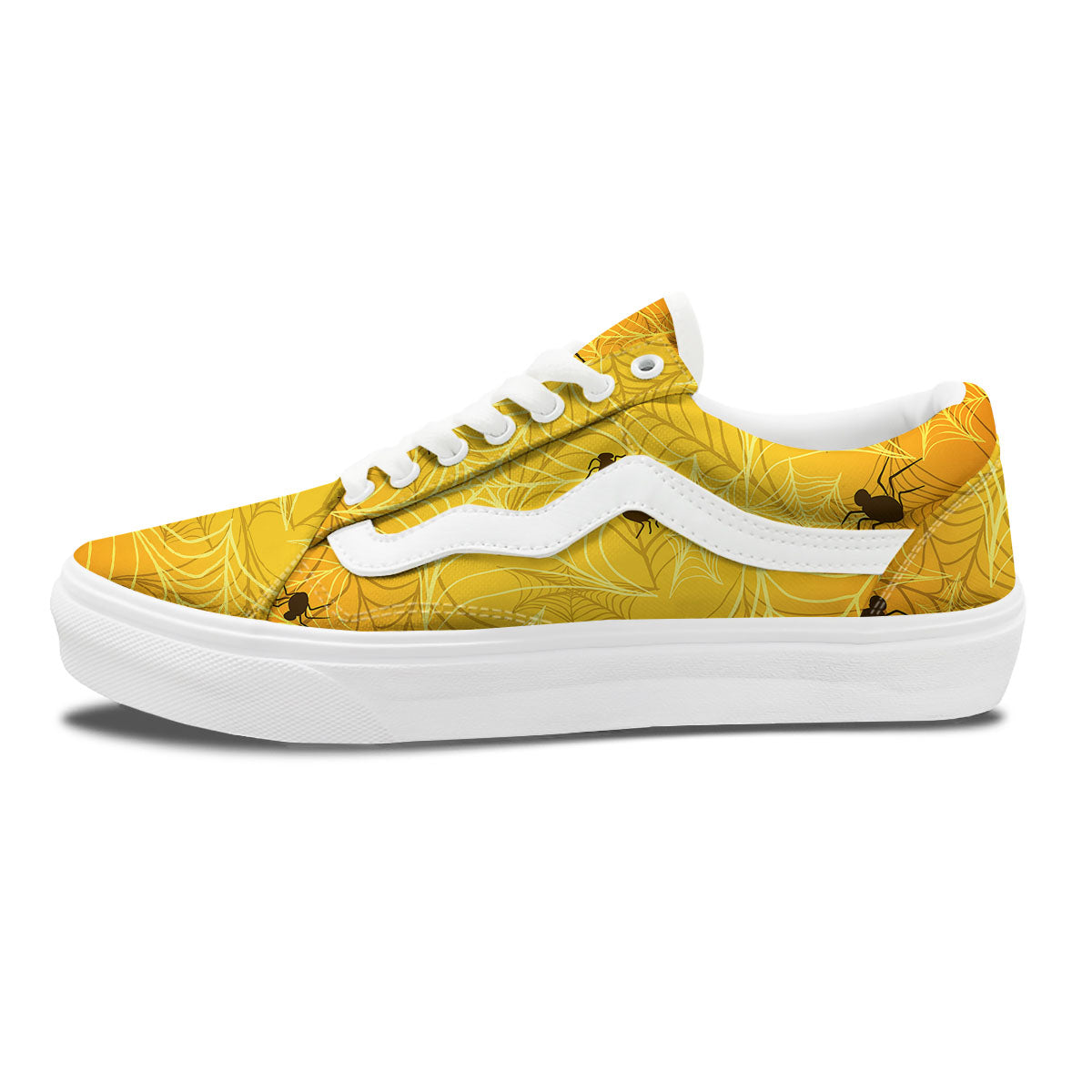 Cobweb Yellow Print Skate Shoes-grizzshop