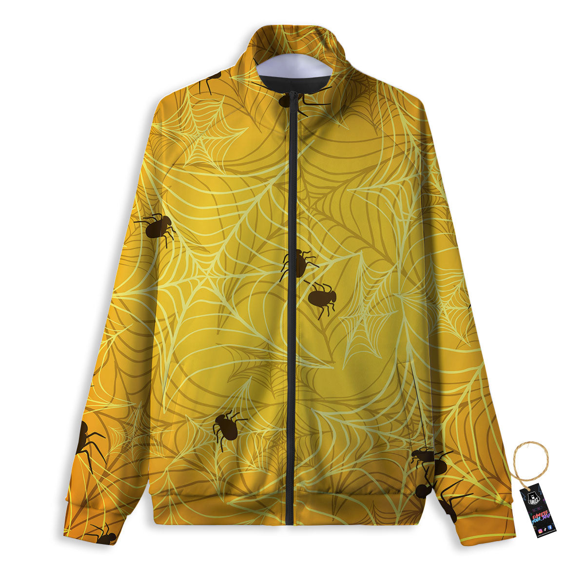 Cobweb Yellow Print Track Jacket-grizzshop