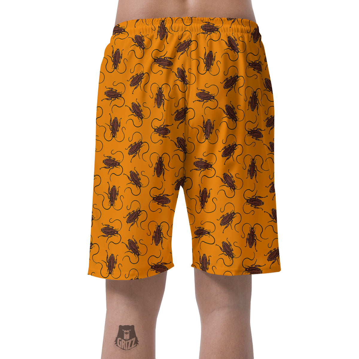 Cockroach Orange Print Pattern Men's Shorts-grizzshop