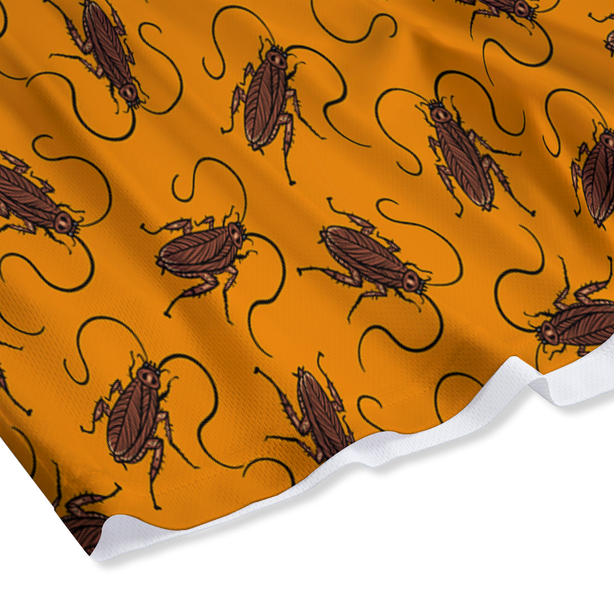 Cockroach Orange Print Pattern Mesh Shorts-grizzshop