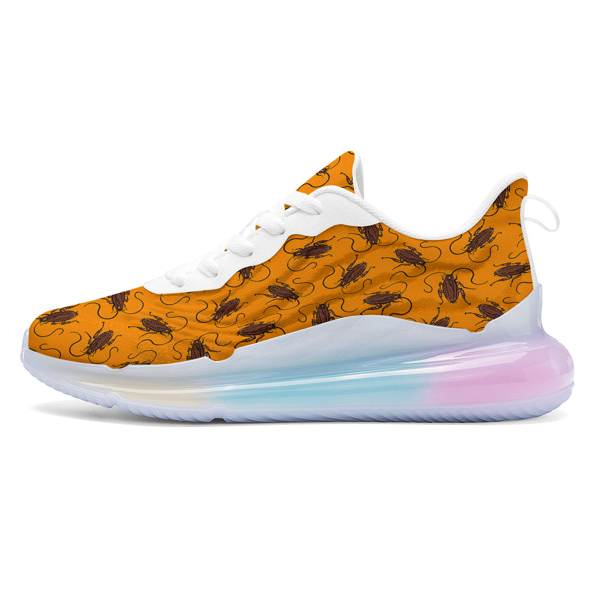 Cockroach Orange Print Pattern Running Sneakers-grizzshop