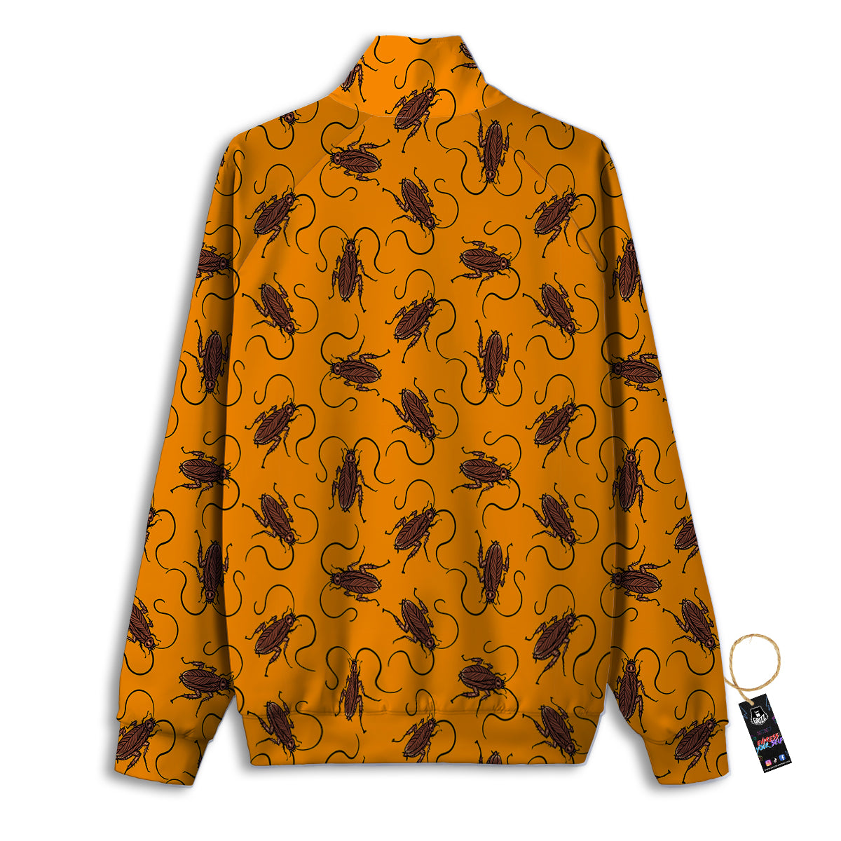 Cockroach Orange Print Pattern Track Jacket-grizzshop