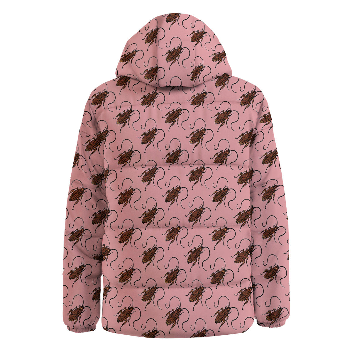 Cockroach Pink Print Pattern Down Jacket-grizzshop