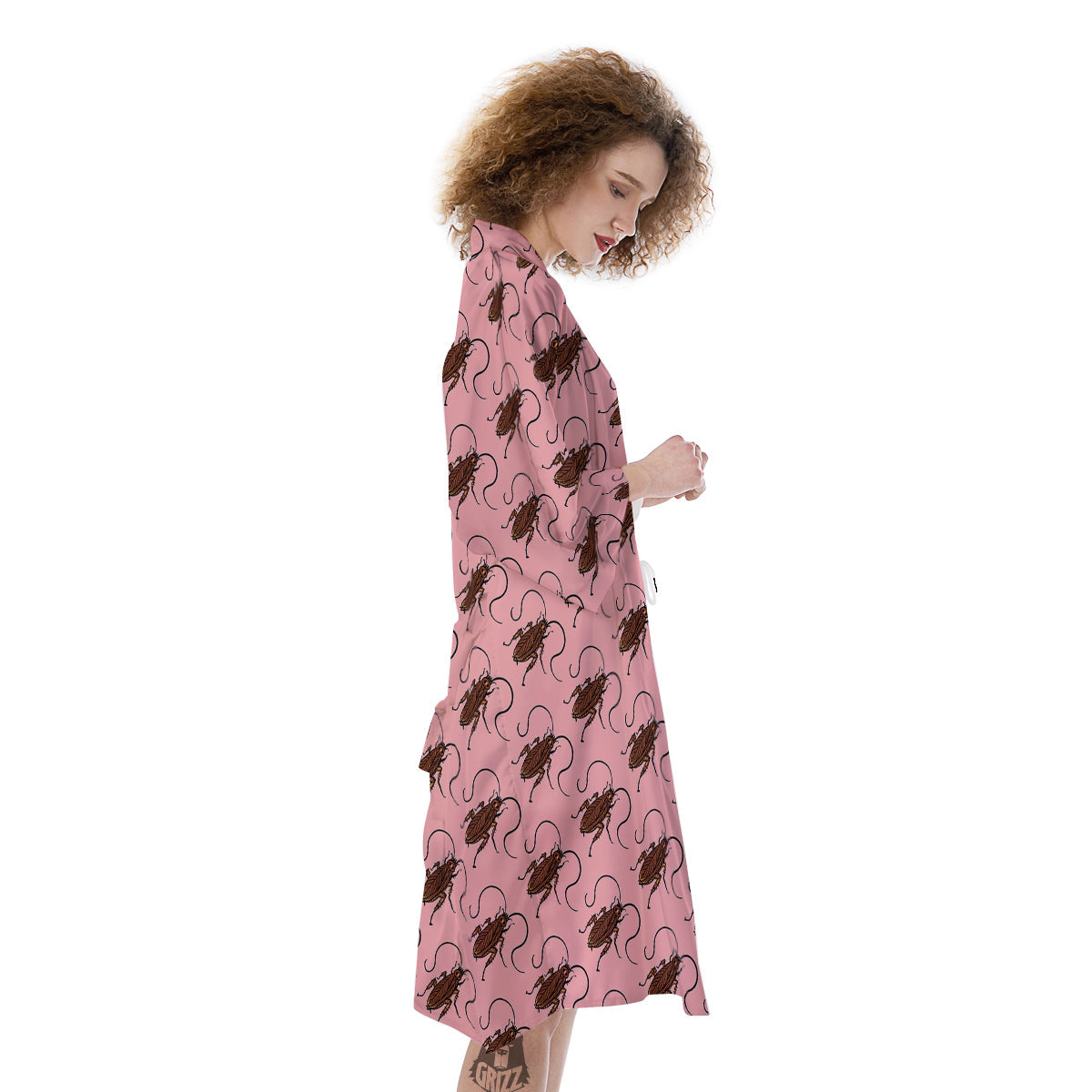Cockroach Pink Print Pattern Kimono-grizzshop