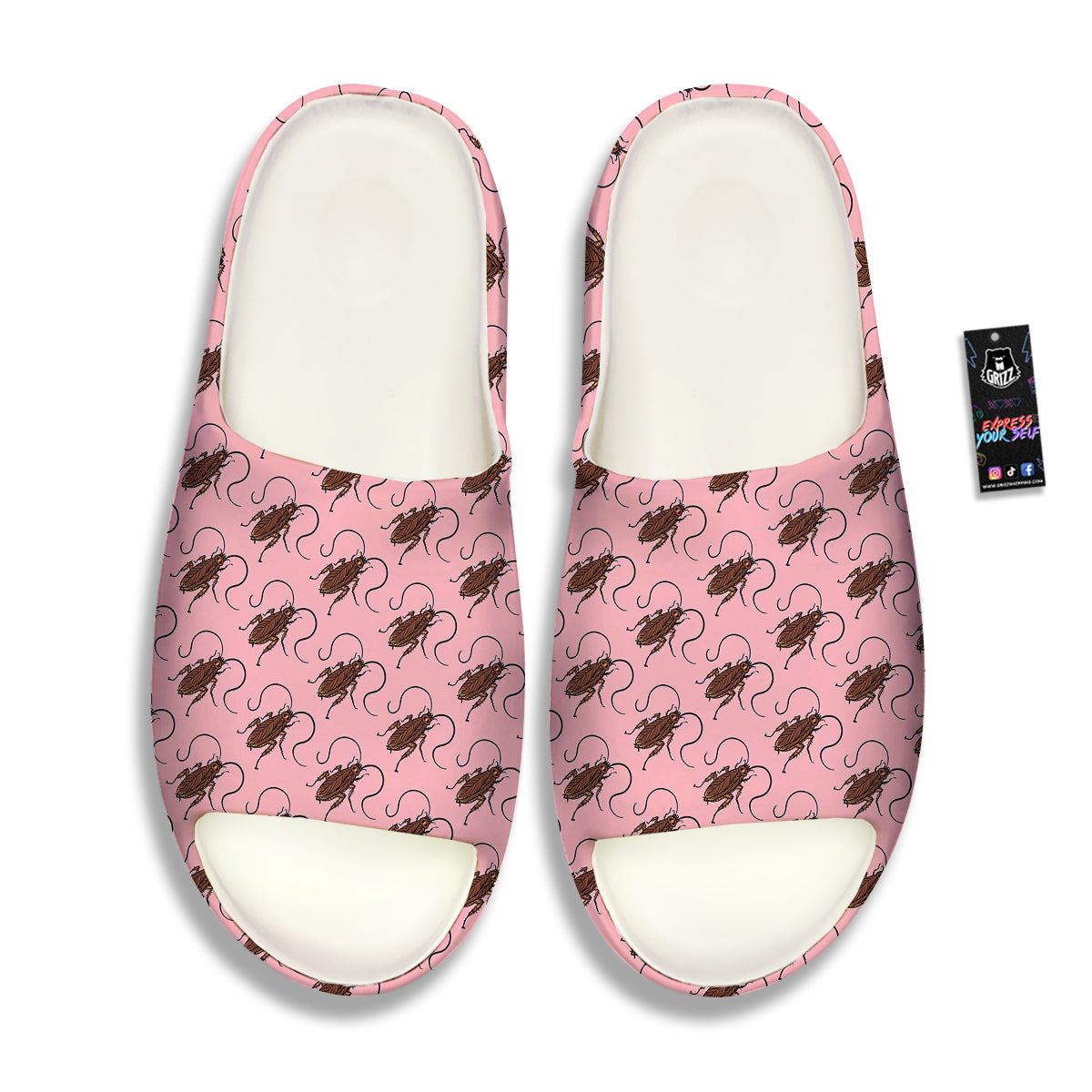 Cockroach Pink Print Pattern Sandals-grizzshop