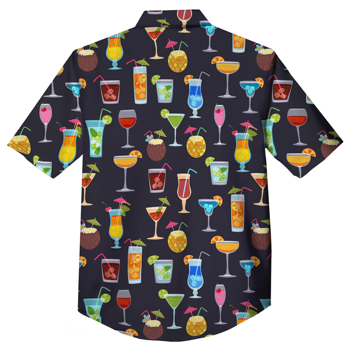 Cocktail Exotic Print Pattern Button Up Shirt-grizzshop