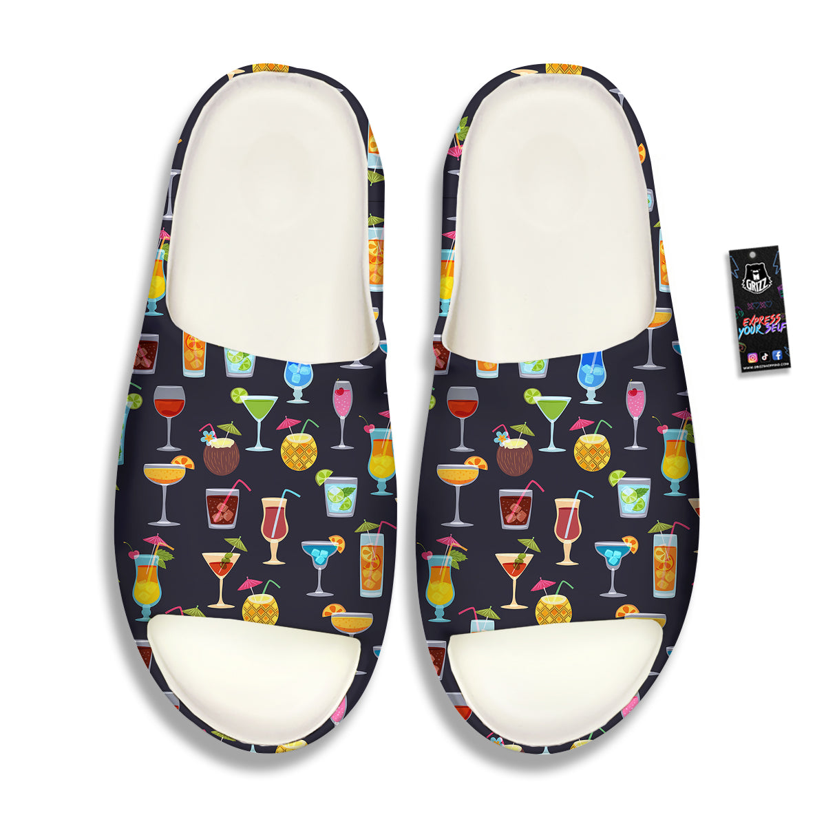 Cocktail Exotic Print Pattern Sandals-grizzshop