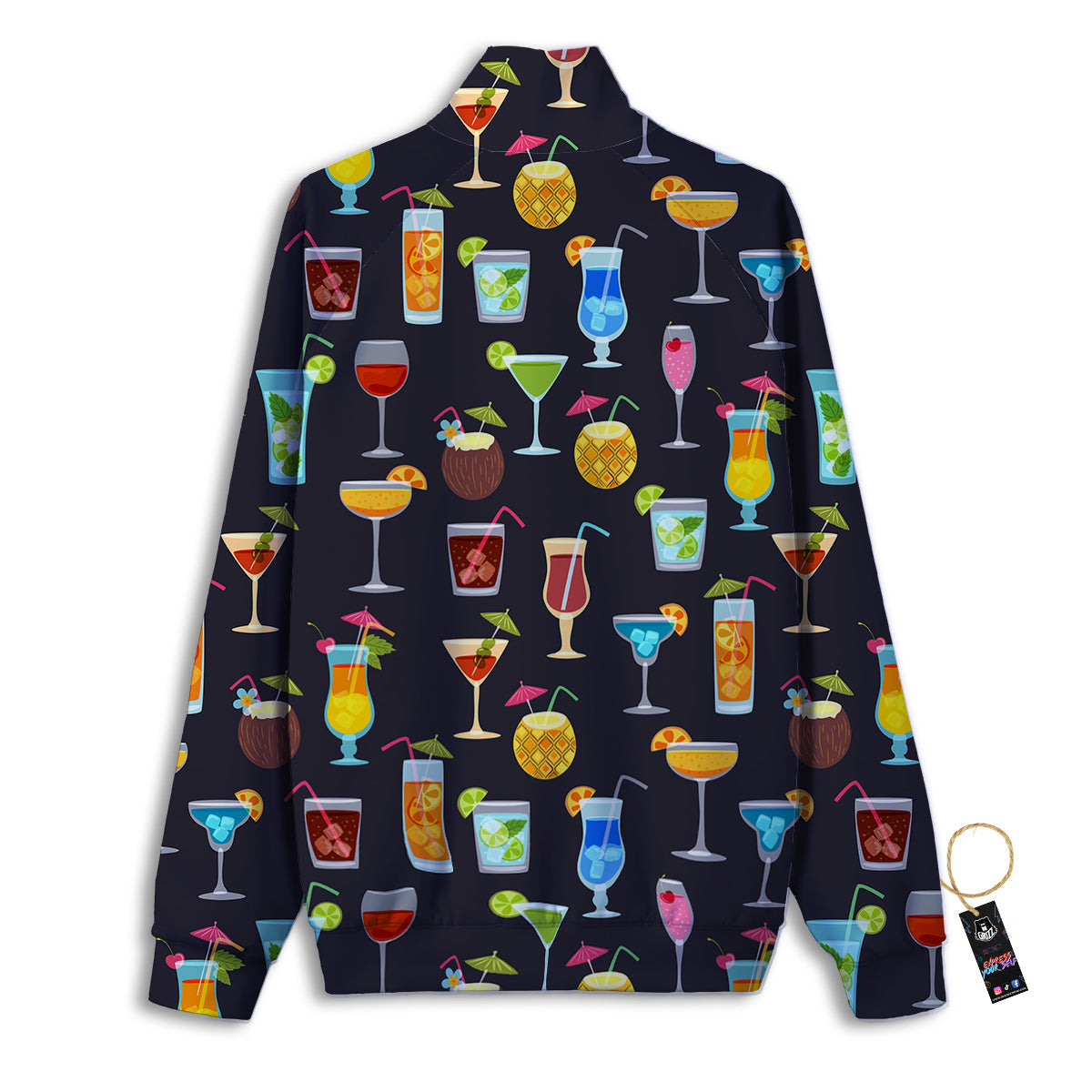 Cocktail Exotic Print Pattern Track Jacket-grizzshop
