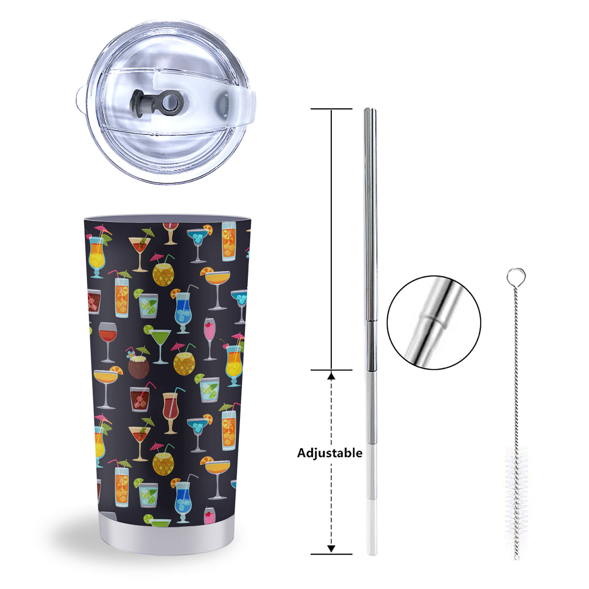 Cocktail Exotic Print Pattern Tumbler-grizzshop