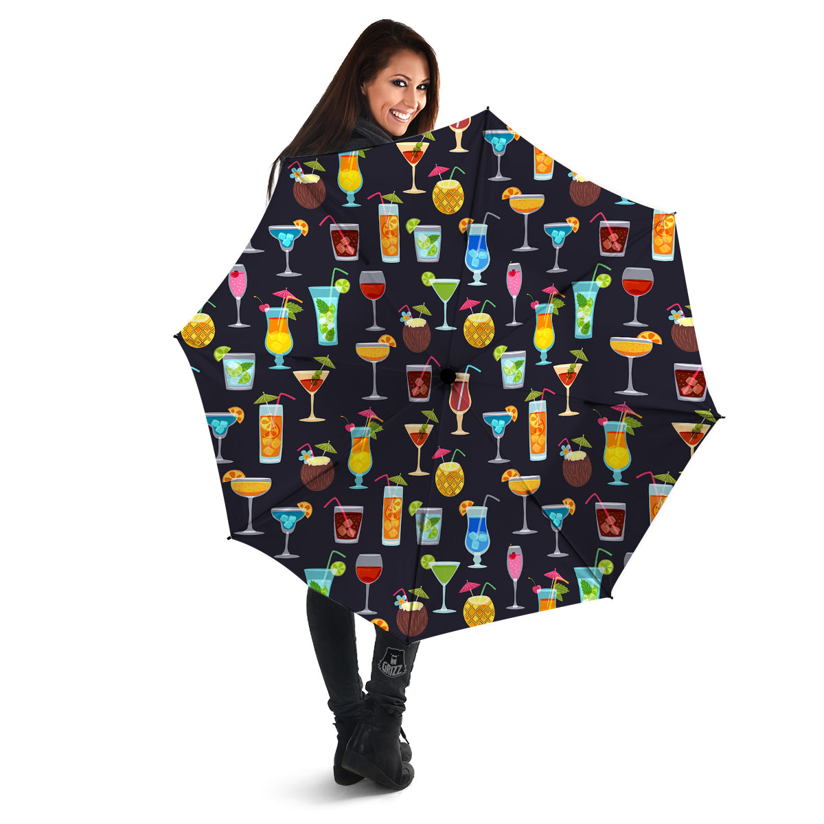 Cocktail Exotic Print Pattern Umbrella-grizzshop