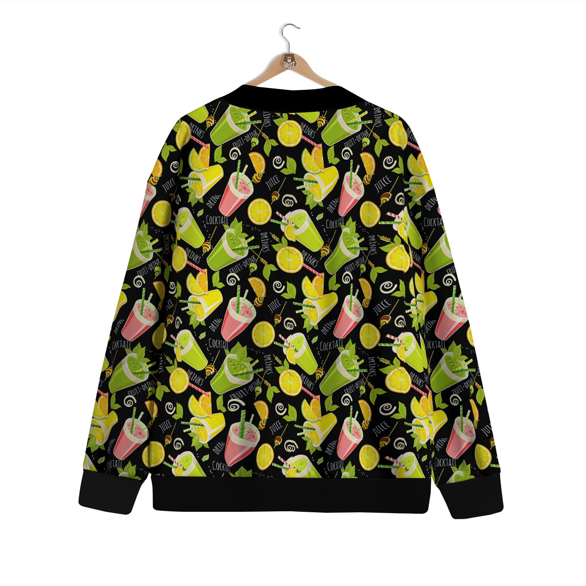 Cocktail Lemon Print Pattern Cardigan-grizzshop