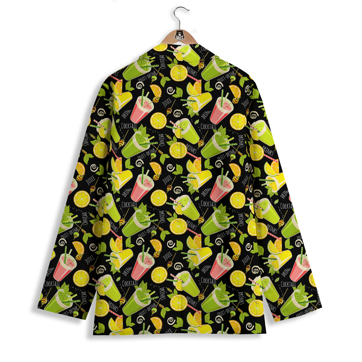 Cocktail Lemon Print Pattern Women's Blazer-grizzshop