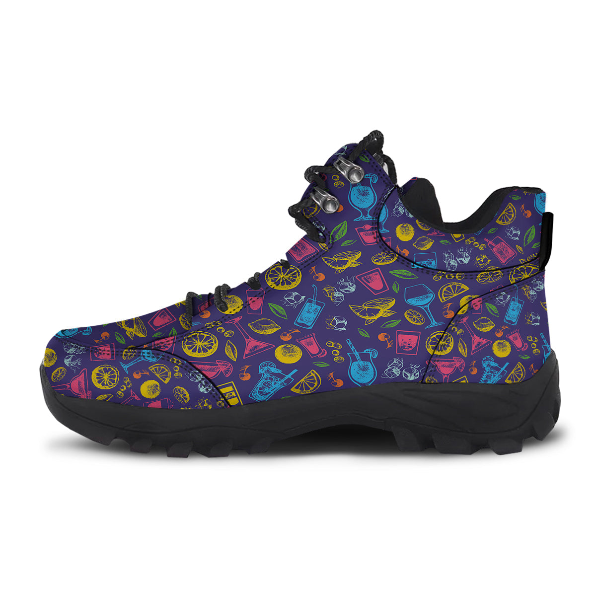 Cocktail Watercolor Print Pattern Hiking Shoes-grizzshop