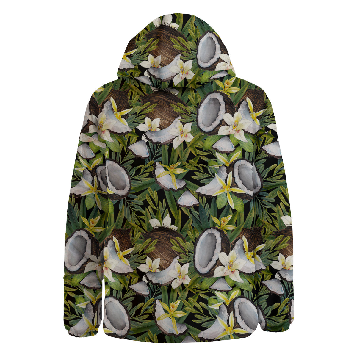 Coconut And Vanilla Flower Print Pattern Down Jacket-grizzshop