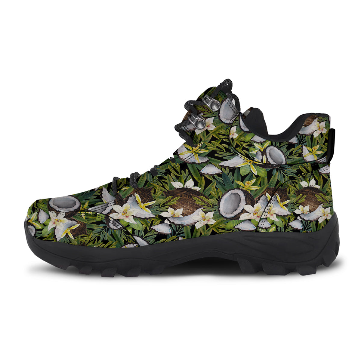 Coconut And Vanilla Flower Print Pattern Hiking Shoes-grizzshop