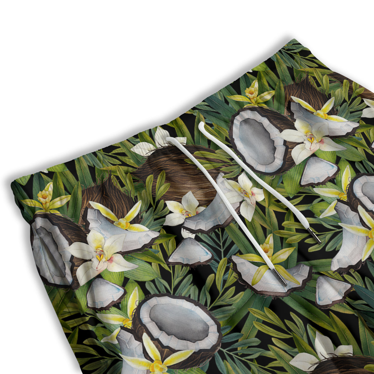 Coconut And Vanilla Flower Print Pattern Men's Athletic Shorts-grizzshop