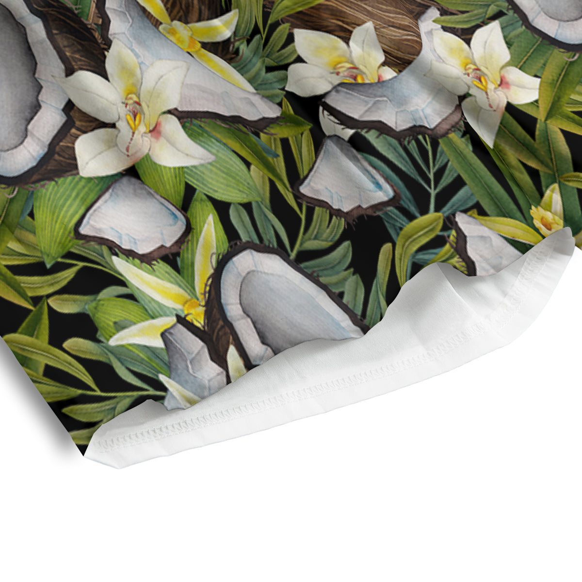 Coconut And Vanilla Flower Print Pattern Men's Athletic Shorts-grizzshop