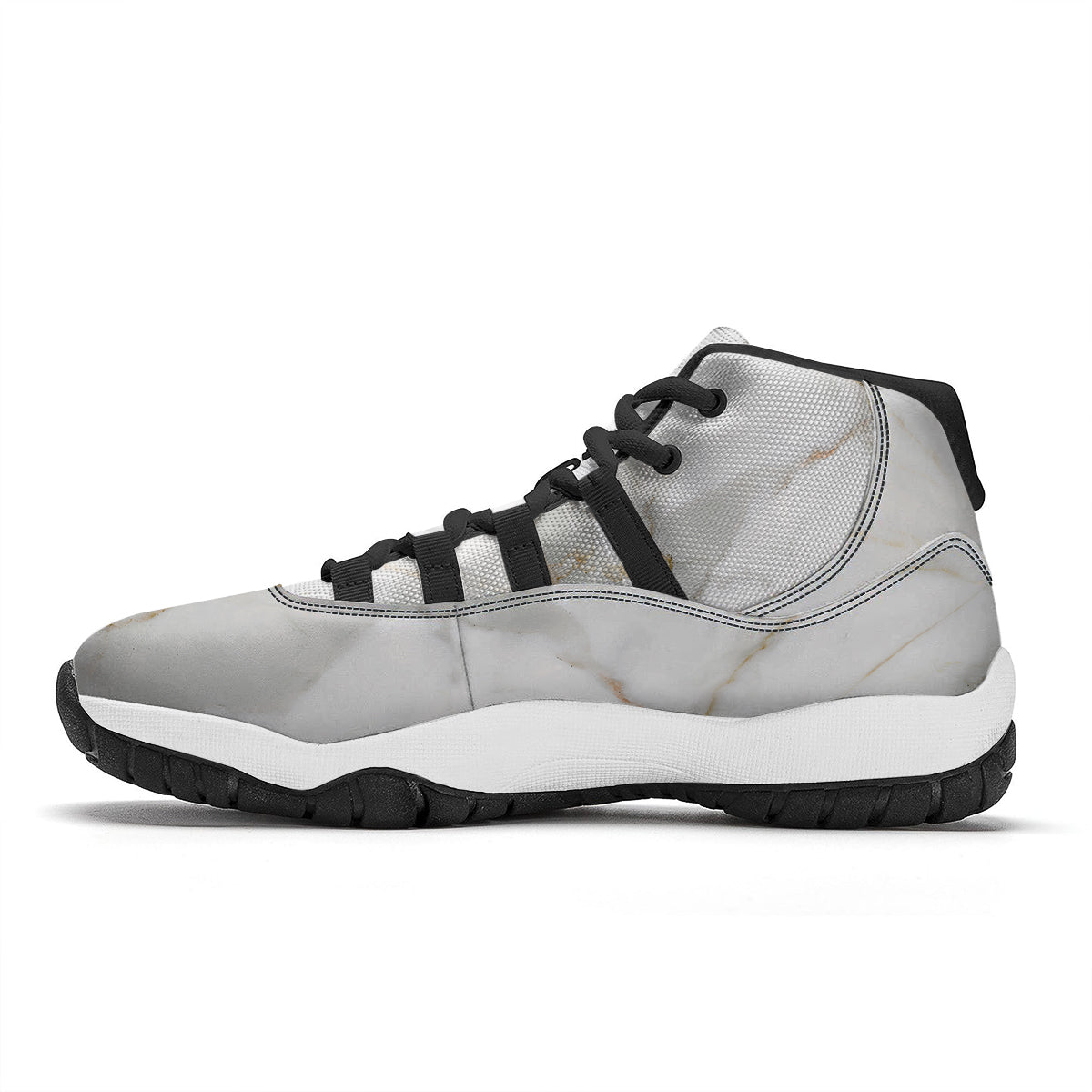 Coconut Beige Print Pattern Black Bball Shoes-grizzshop