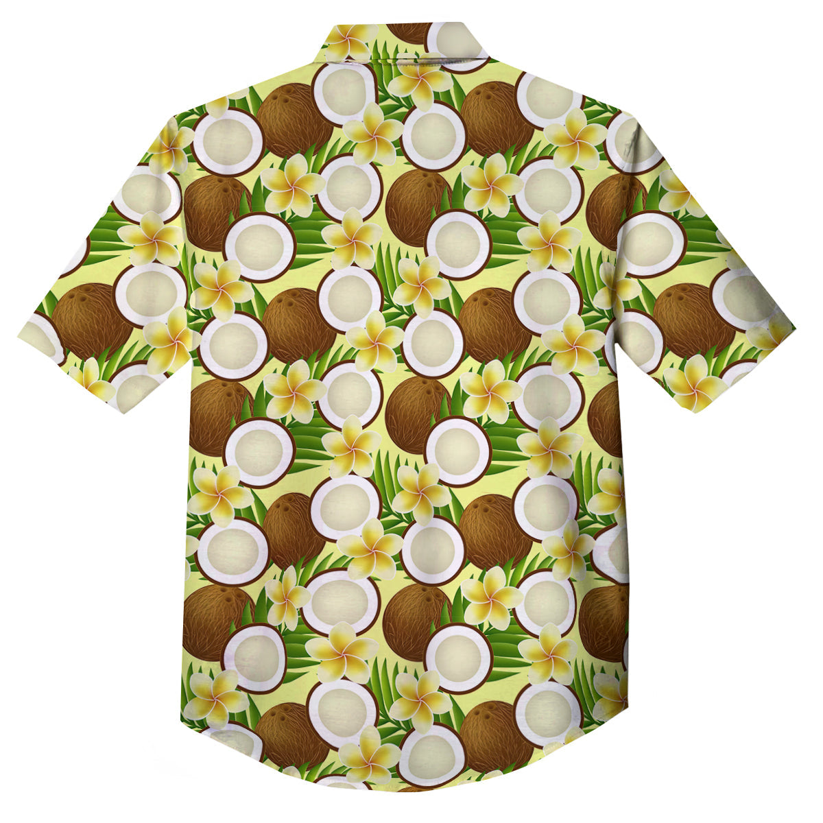 Coconut Beige Print Pattern Button Up Shirt-grizzshop