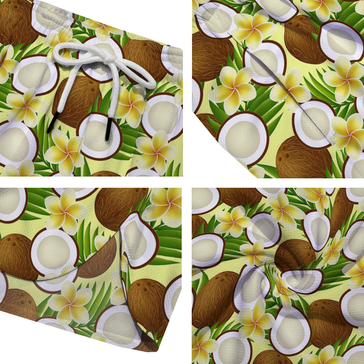 Coconut Beige Print Pattern Men's Running Shorts-grizzshop