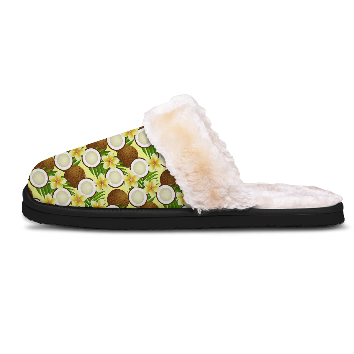 Coconut Beige Print Pattern Slippers-grizzshop