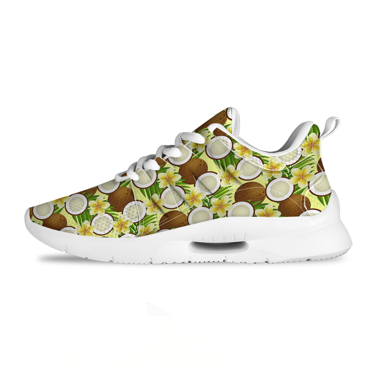 Coconut Beige Print Pattern Tennis Shoes-grizzshop