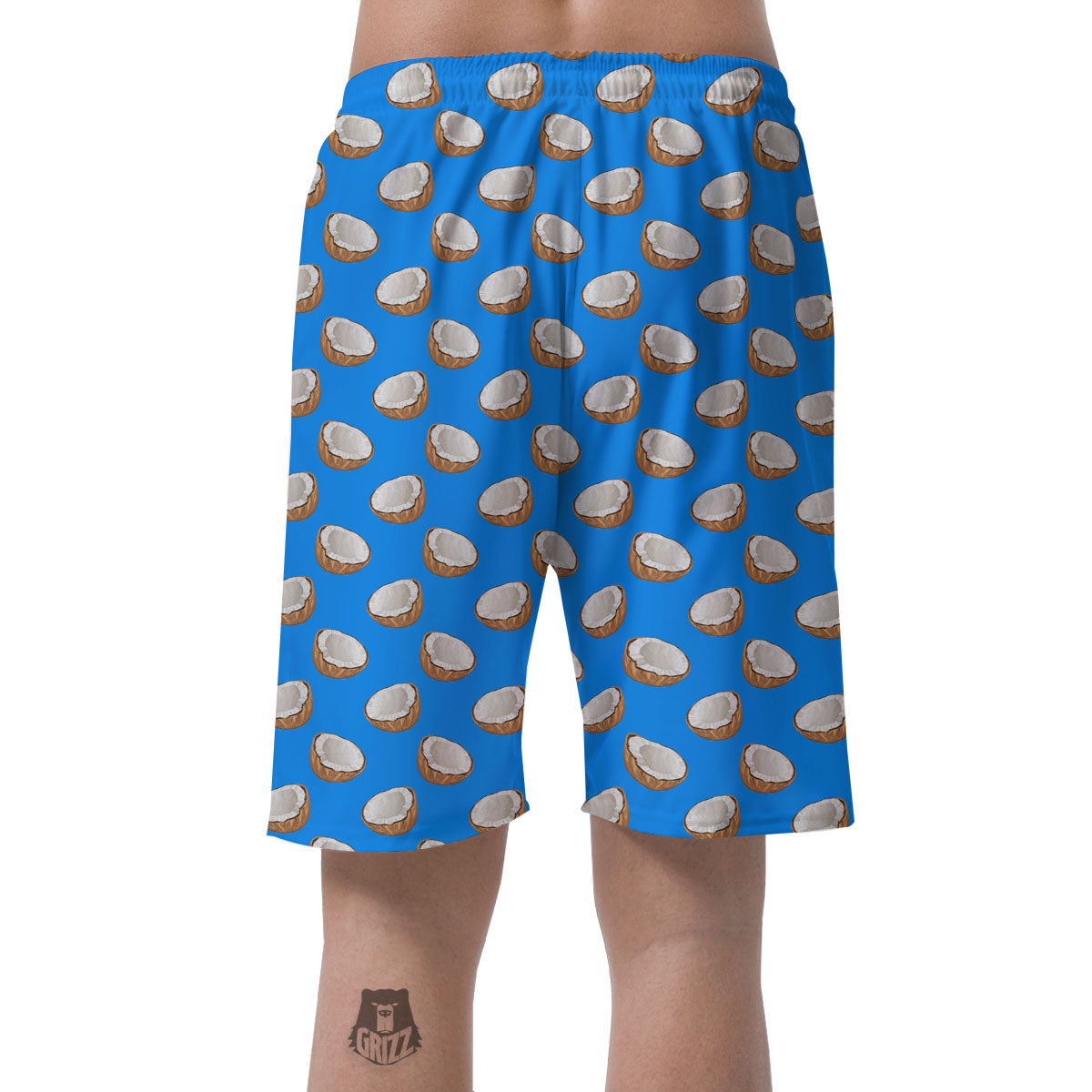 Coconut Blue Print Pattern Men's Shorts-grizzshop